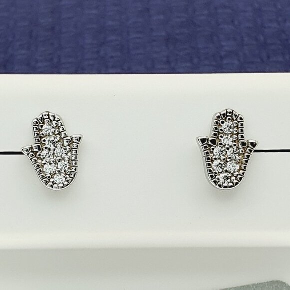 "#925 Sterling Silver CZ Stud Earrings for Women/Girl, US925P1014 - Picture 1 of 11